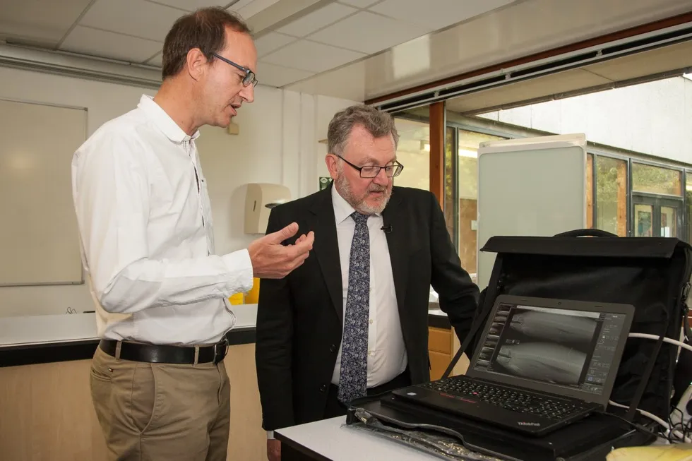 Professor Herve Migaud with David Mundell MP.