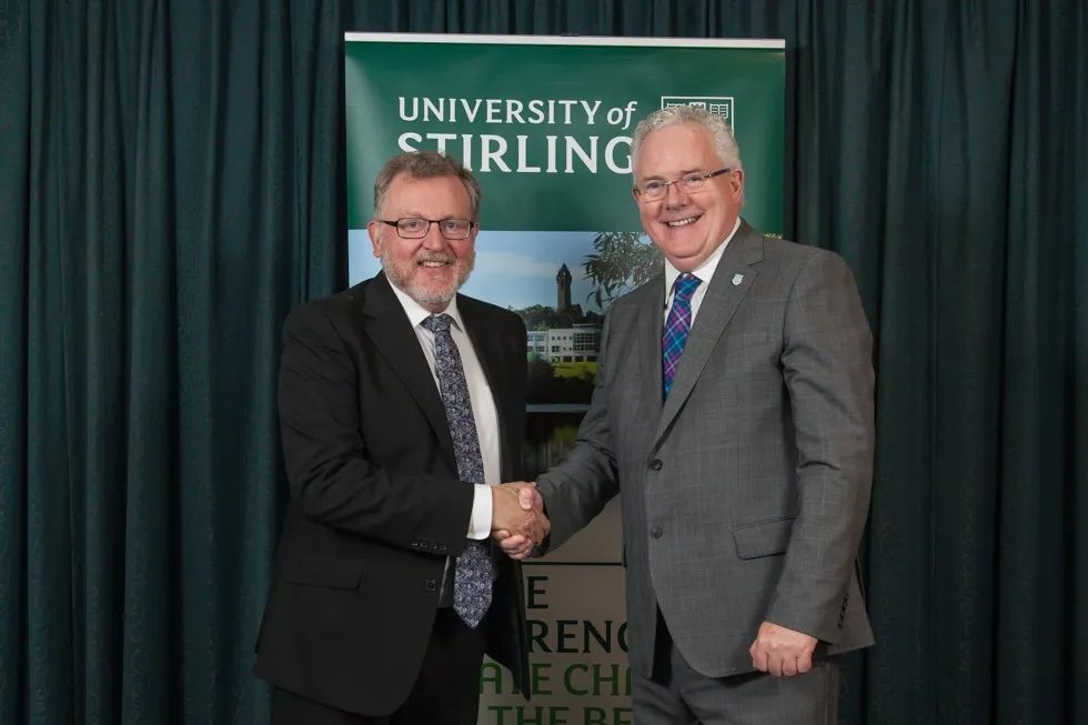 David Mundell MP with Professor Gerry McCormac.
