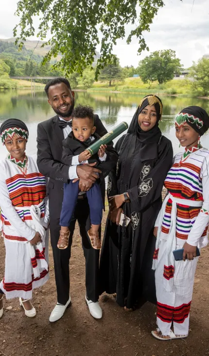 Ethopian family in trad dress
