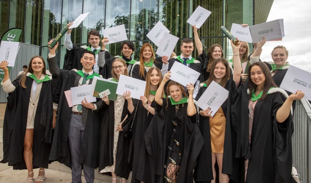 Group of students celebrate their graduation