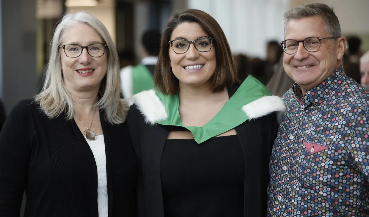 University of Stirling winter graduates celebrating - p7b