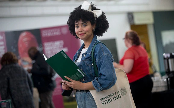 Prospective student at postgraduate open day