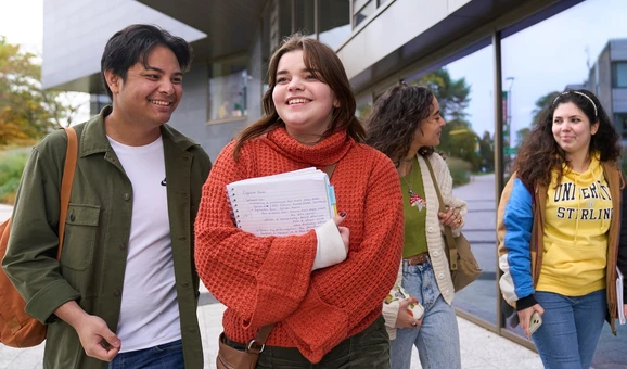 Students outside campus central