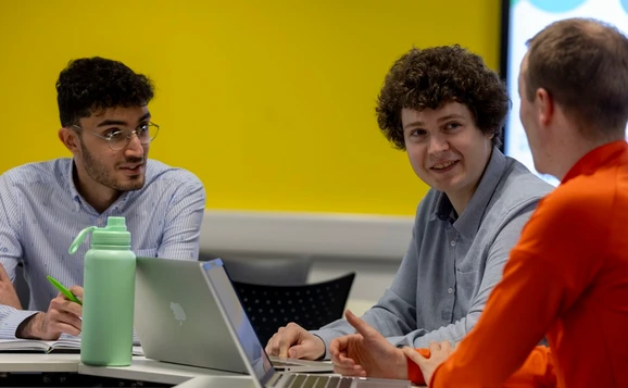 Students talking during a seminar