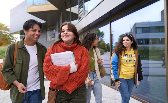 Students outside campus central