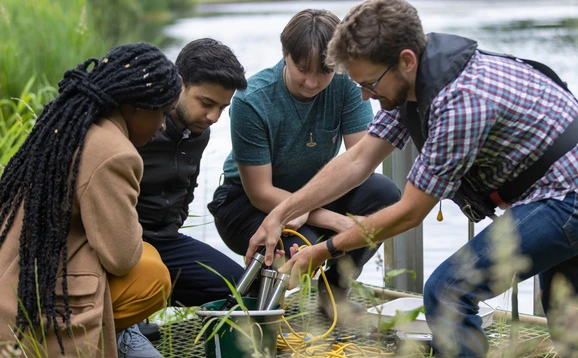 Research students at the loch