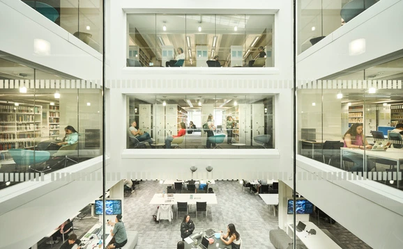 Three floors of the library