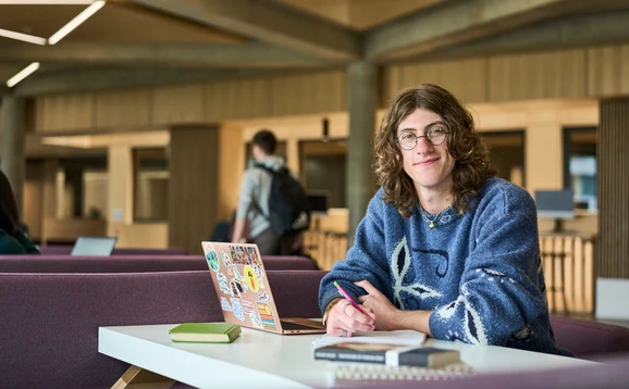 Student in study zone