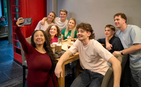 Students socialising at the Students' Union
