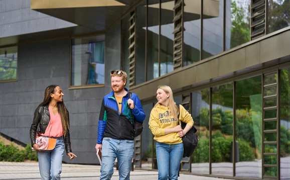 Students walking in Queen's Court