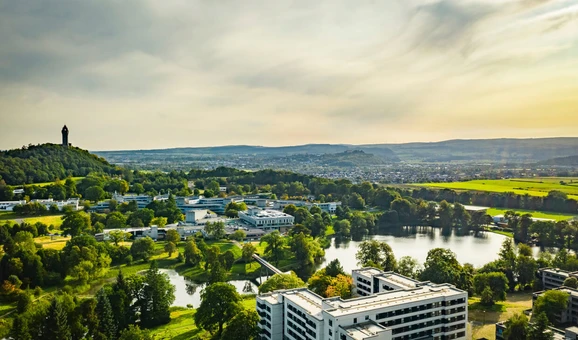 View of the campus from a drone