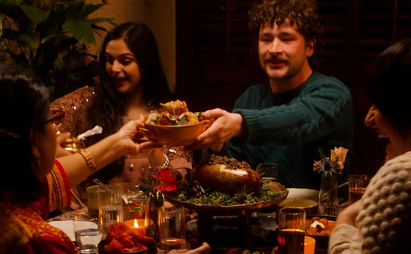 group of people eating food