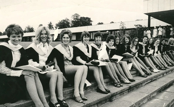 A photo of a group of students from the 1960s