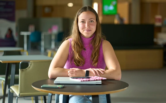Student sitting at a table