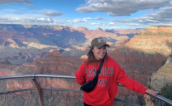 Study abroad student at the Grand Canyon