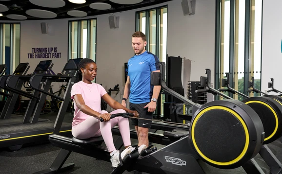 Personal trainer in the gym