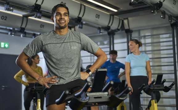 students in exercise class