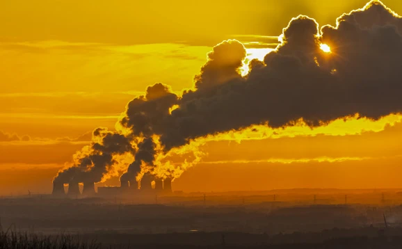 Smoke from factory chimneys