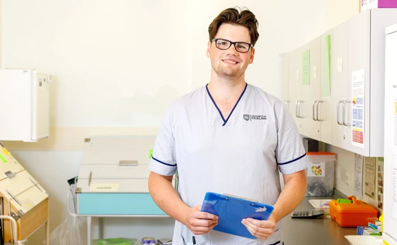 Nurse standing in a training classroom