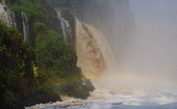 waterfall and rainbow in Gabon