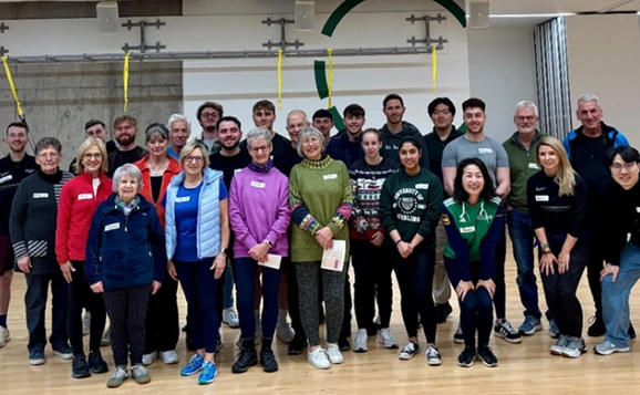 Group of people in University sports centre