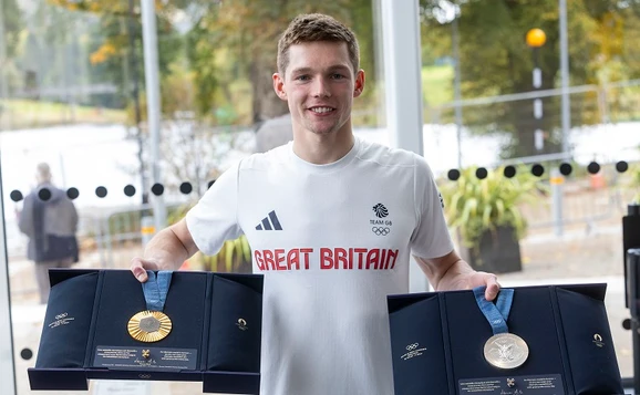Duncan Scott with his medals