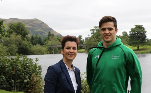 Cathy Gallagher, with County Tyrone compatriot and Stirling swimming scholar, Calum Bain