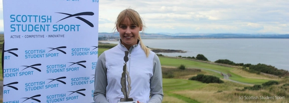 Nicola Slater with Stirling International golf trophy