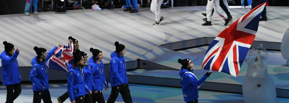 Ross Whyte leads out Team GB at World University Winter Games
