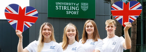 University of Stirling swimmers selected for the Euros. Left to right: Keanna MacInnes, Lucy Grieve, Evie Davis, Evan Jones.