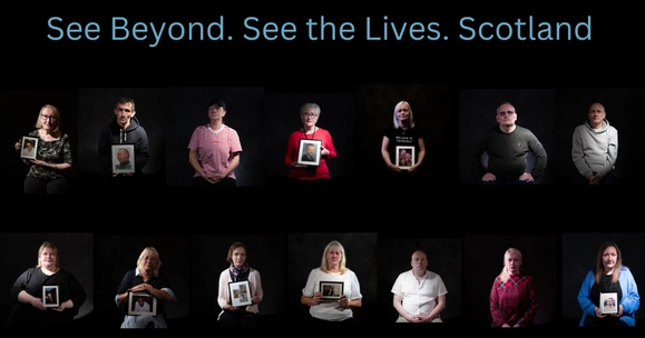 group of people holding photo frames