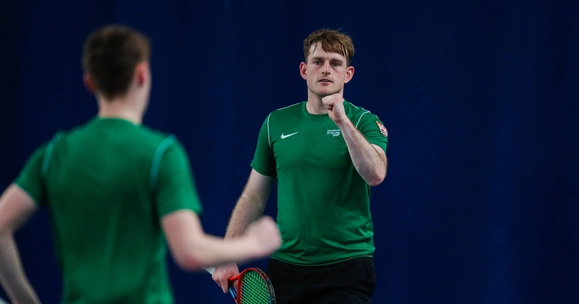 Liam Hignett in action for the University of Stirling.