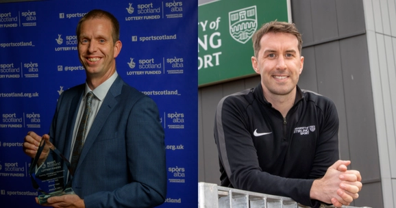 Brad Hay pictured at sportscotland awards, alongside a stock image of Steve Tigg.