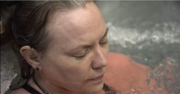 woman submerged in water