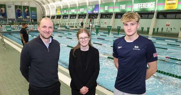 Director of Performance Sport David Bond, Jenny Young MSP, Dean Fearn