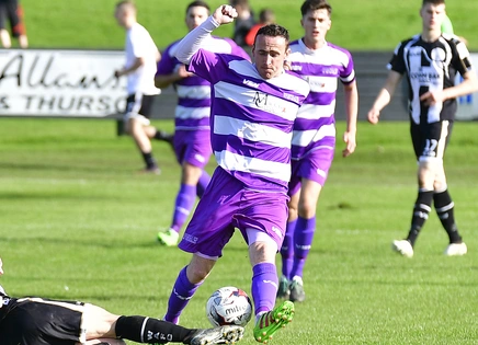 David O'Brien scoring a goal against Wick Academy