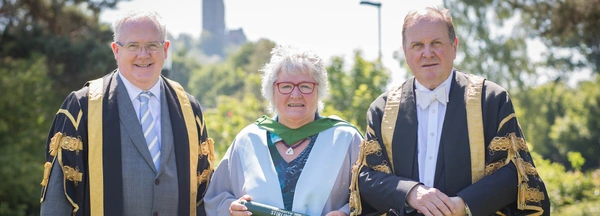 Principal Gerry McCormac, Dame Anne McGuire and Dr James Naughtie