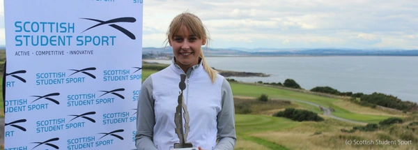 Nicola Slater with Stirling International golf trophy