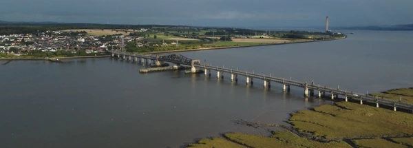 Drone shot of the Kincardine Bridge