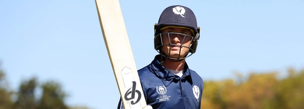 Brandon McMullen in action for Scotland (photo credit: Getty Images / ICC / Cricket Scotland)