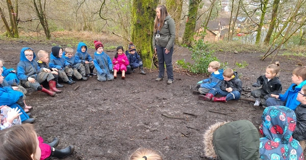 Children learning in an outdoor environment.
