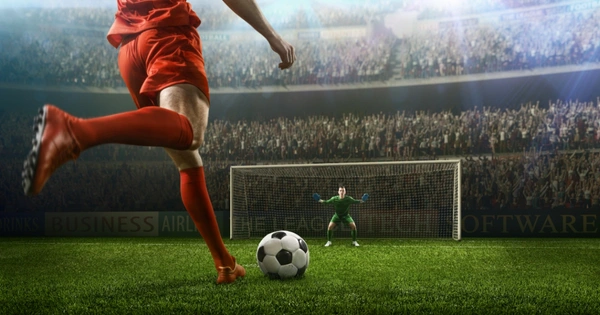 footballer and goalkeeper penalty kick