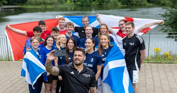 University of Stirling swimmers at loch.