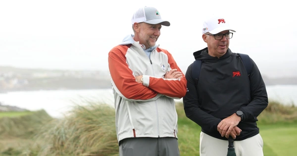 Dean Robertson pictured alongside Ian Poulter at Lahinch (Must credit: Photo by Oisin Keniry/R&A/R&A via Getty Images)