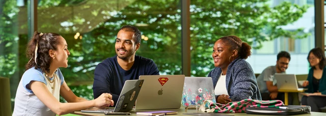 Group of students in campus central
