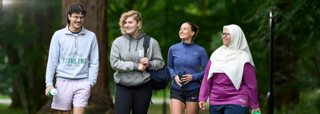Students walking on campus