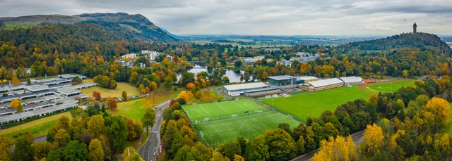 Drone photo of the University of Stirling campus