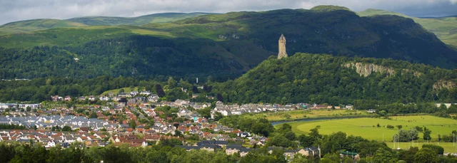 View of Wallace Monument and Stirling