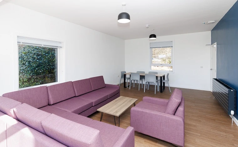 Living and dining room in Kingarth student accommodation