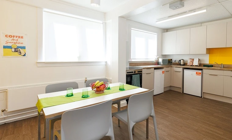 Kitchen and living space in Muirhead House